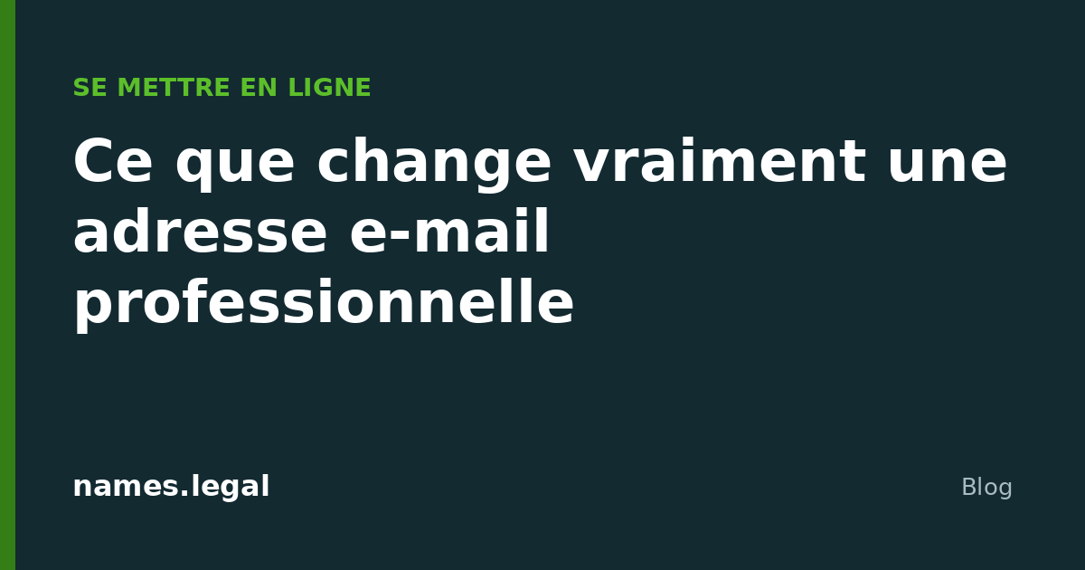 What a professional email address actually changes